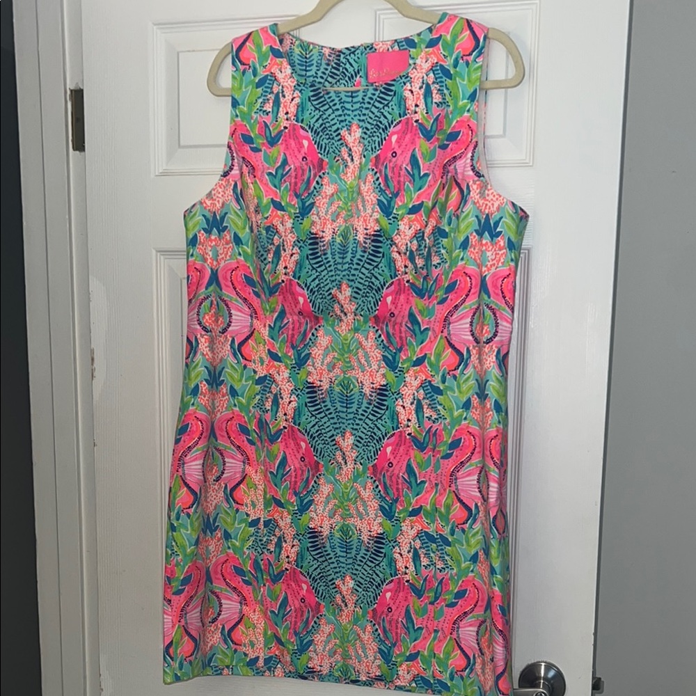 Lilly Pulitzer Pink and Blue Sheath Mini Dress